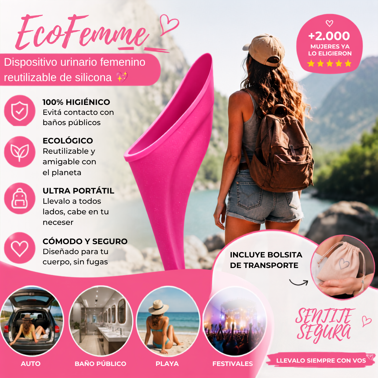 EcoFemme™ | Urinal femenino + estuche